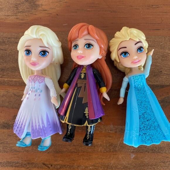Disney Frozen Mini Posable Doll Figure Lot Of 9 Anna Kristoff Elsa 3" - Picture 4 of 7